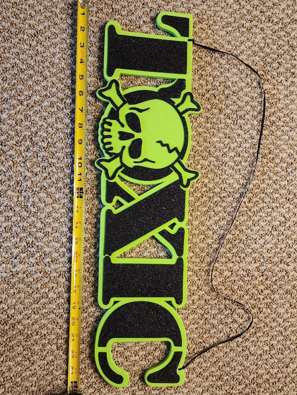 6 Large Foam Glitter Halloween Hanging Signs - Neon Green, Purple, Black, Orange